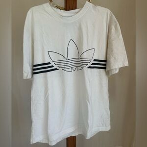 Men’s’ Size M Adidas White Tee with Black Trefoil Logo